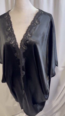 Natori Black Silk Night Gown & Short Robe – One Size | Timeless Luxury - Etsy