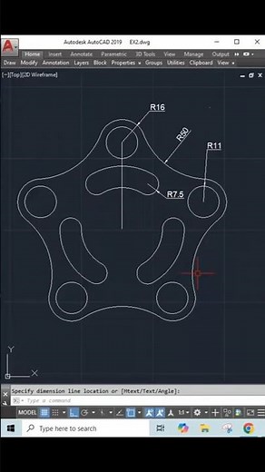 AutoCAD Tutorial for Beginners | Practice Drawing | #AutoCAD #CAD #REELS #viral