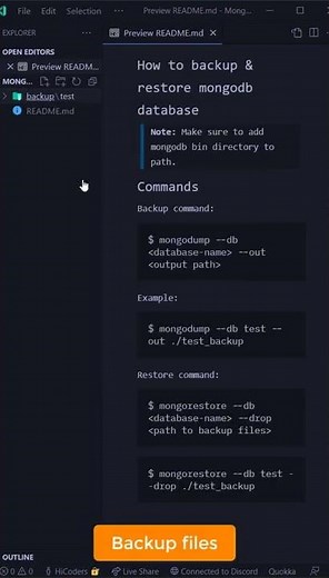 Backup and restore mongodb database.