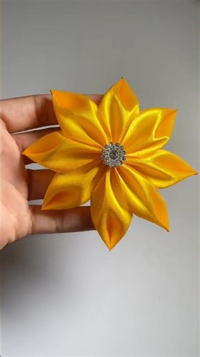 DIY ribbon flower step by step | satin flower