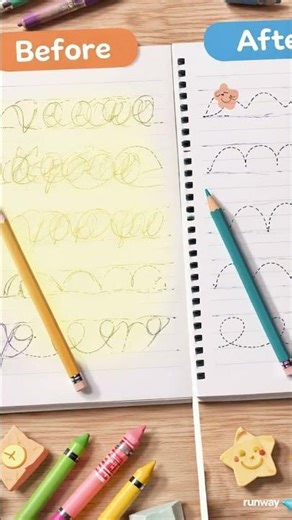 Before & After Handwriting Practice ✏️ | Kids Pencil Control Improvement