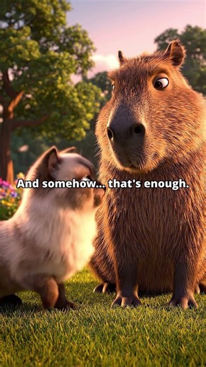 Capybara vs Cat | They didn’t speak. They just understood. #shorts