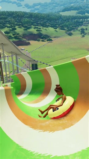 This Water Slide Gets More Dangerous Every Second 😨🌊 | Planet Coaster 2 #shorts