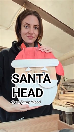 Santa Head from Scrap Wood | Simple Rustic Christmas DIY #merrychristmas #scrapwoodproject
