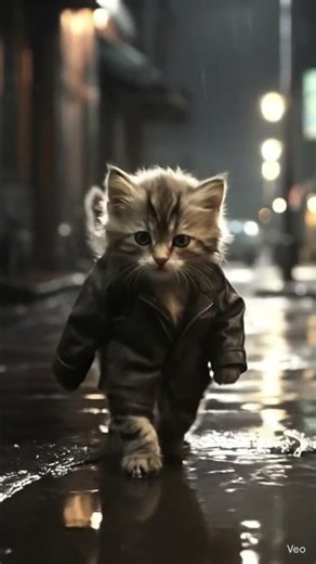 Sad Little Kitten Walking Alone in Rain 😢🐱 | Emotional Cat Story #shorts