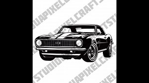 Camaro Muscle Car Art Print Set – Vintage Auto Illustrations (SVG, PNG, PDF) - Etsy