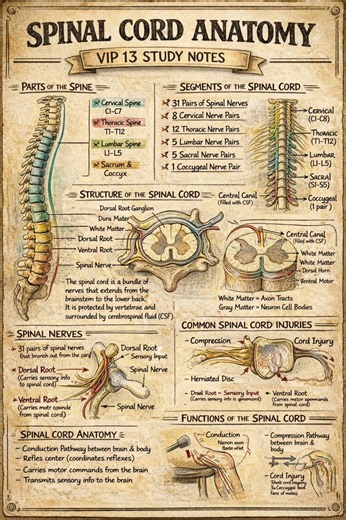 Spinal Cord Anatomy Explained in 60 Seconds | Levels, Tracts & Clinical Points” #spinalcord #shorts