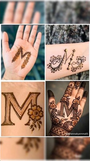 Simple & Easy 'M' Letter 🌿Mehndi Designs for Beginners | Initial Henna