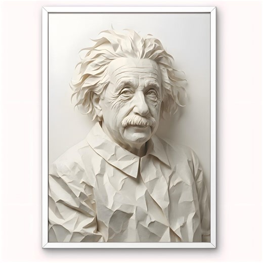 Einstein Portrait-3d Paper Relief Poster - Etsy