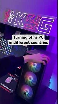 Turning off a PC in different countries. How does it work in yours? 😁 #gaming #pc #gamer #pcgaming