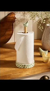 Stylish wooden toilet paper and kitchen towel holder