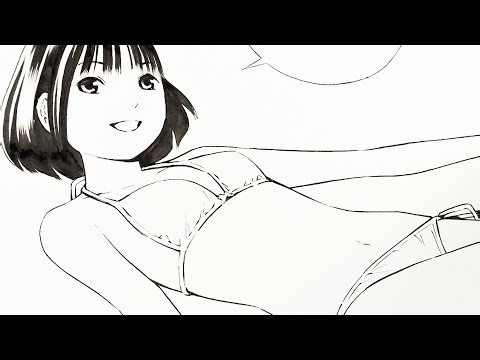 Draw MANGA : PC下絵 アナログペン入れ PC仕上げで原稿を描く