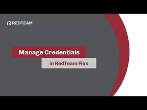 Manage Credentials in RedTeam Flex