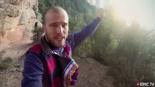 Alexander Polli flies through a Montserrat hole