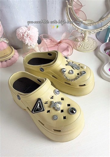 Y2K high heel clogs for women - cute clog slippers
