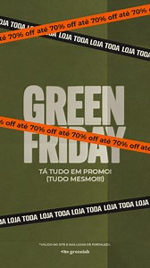 Green Friday Greenish com até 70% OFF pra viver o lifestyle Greenish do jeito mais leve. Corre pro site e confere as peças da seleção. | Greenish