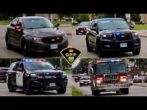 Responding - Ontario Provincial Police & Tecumseh Fire, Engine 1 - Lights & Sirens - 2024