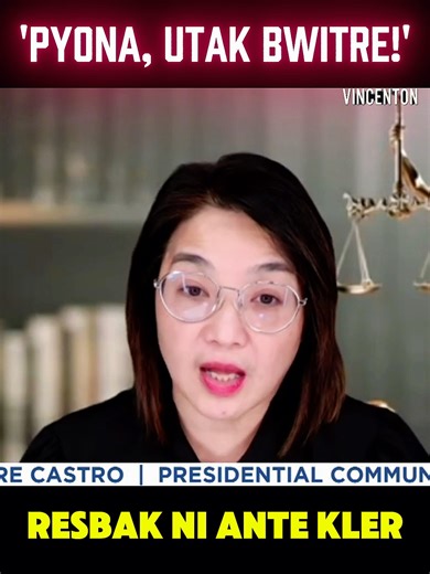 May matinding RESBAK si Usec. Claire Castro sa patutsada ni Pyonatic VP Sara Duterte na "nagdadala" daw siya ng kahihiyan sa bansa. "UTAK BUWITRE" daw si Pyona na hindi lang isang certified fake news peddler na ilang ulit nang na-fact check hindi lang ng local news kundi global news din, at anak daw ito ng KURAP. | The Daily Netizen