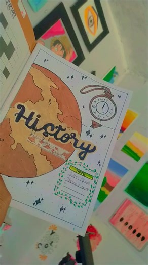 history notebook first page decorating idea 💡😱😱#shorts #shortvideo #art #viralvideo