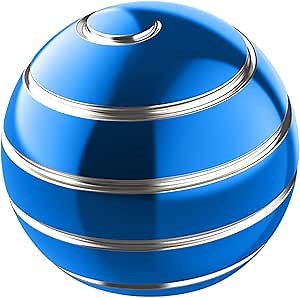 Kinetic Desk Toys Ball,Full Body Optical Illusion Fidget Spinner Ball,Kinetic Desktop Spinning Toys for Anxiety, ADHD, Birthday Gift,Size 40mm (Blue, 1.57'')