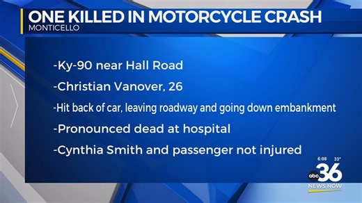 Monticello man dies after motorcycle crash on KY-90 in Wayne County - WTVQ