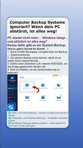 Computer Backup Systems ignoriert? Dein PC könnte alles verlieren! ⚠️#pc #system #crash #backup