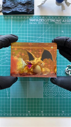 Base Set Charizard Iridescent Resin Art Diorama