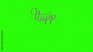 Happy Easter calligraphy animation text on green background chroma key. Intro motion graphics. Vibrant colored text is ideal for overlaying. Spring religious traditional holiday concept