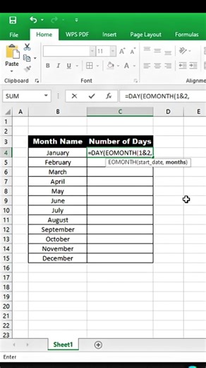 12 month to Number convert in Excel secret tips in excel #excel#computer