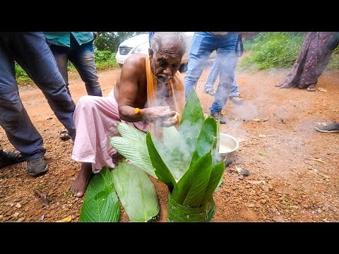 Rare TRIBAL FOOD in India!! Leaf Basket COOKING! | Kerala, India