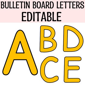 Yellow Bulletin Board Letters, Kindergarten Alphabets, Decorative Alphabets