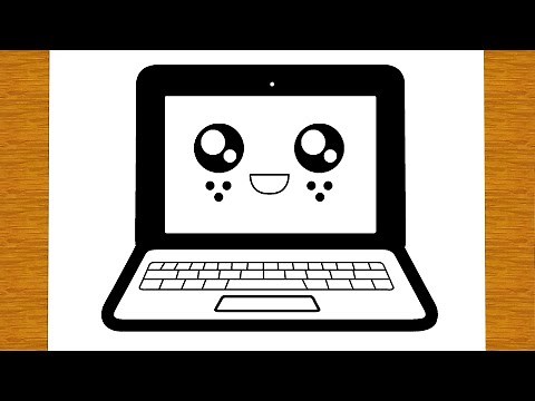 CÓMO DIBUJAR UNA COMPUTADORA PORTÁTIL PC KAWAII | Dibujos para dibujar