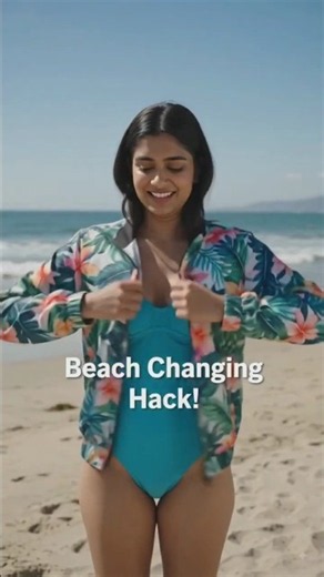 Easy Beach Changing Hack Every Girl Needs To Know! 🏖️💡 #shorts