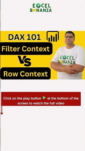 Filter Context and Row Context in DAX | Power BI | DAX 101 #shorts