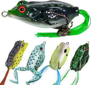 [Hot Item] Topwater Frog Lures Durable Lifelike Silicone Bass Bait, Floating Realistic Frog Lures for Freshwater Saltwater, Topwater Fishing Lures for Pike Snakehead