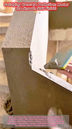 Satisfying Concrete Perfection: Master the Smooth Stair Finish! ✨🏗️