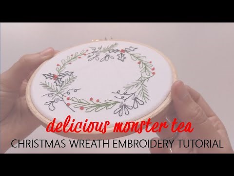 Christmas Wreath Embroidery Tutorial for Beginners