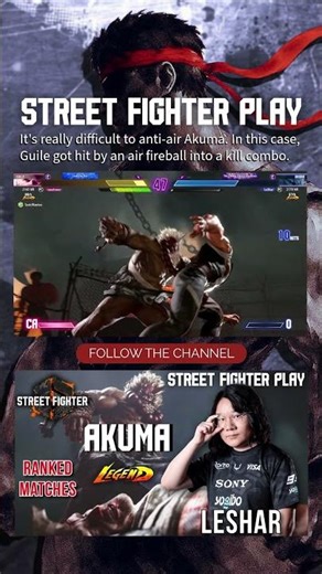 It's really difficult to anti-air Akuma. In this case, Guile got hit by an air fireball into a kill