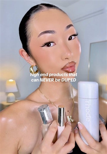 not all products can be duped and not all dupes are good!!! 🙂‍↔️ these are my top 5 products that will ALWAYS be that girl 👀 @rhode skin @Rare Beauty @Haus Labs @Huda Beauty @LAWLESS Beauty #makeuptutorial #makeupchallenge #MakeupRoutine #makeuptips #makeuphacks