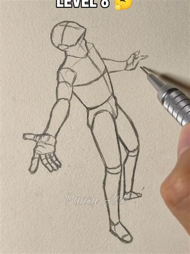 Male body pose drawing in different level #fyp #sketch #malesketch