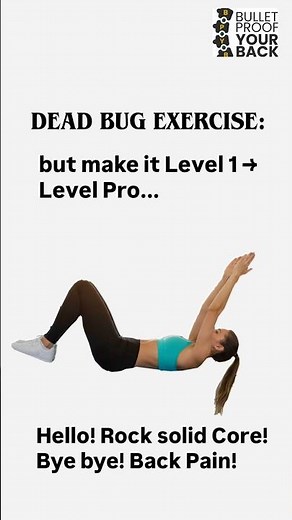 Progression of Dead Bug Exercise to Strengthen the core and reduce back pain!