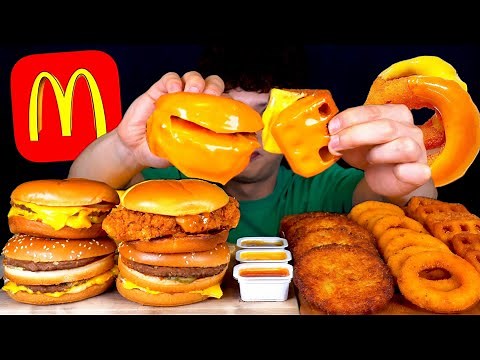 ASMR 맥도날드 빅맥 트리플치즈버거 맥크리스피버거 해쉬브라운 와플감자 치즈 찍먹방~! McDonald’s Cheese Burger With Hash Brown MuKBang~!!