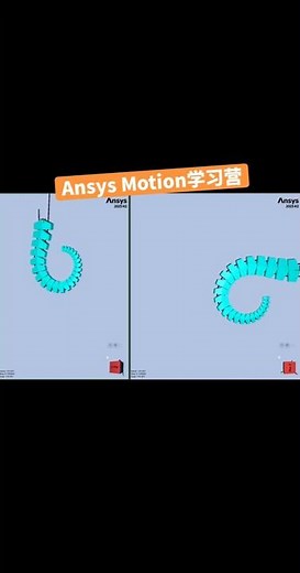 Ansys Motion 螺旋线软体机器人，cable单元模拟线缆驱动柔性机械爪。