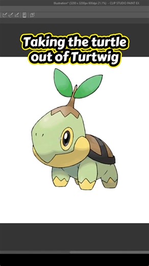 Taking the turtle out of Turtwig. #pokemon #turtwig #pokemonedit