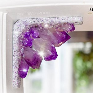 Amethyst Corner Crystal Decor – Doorway or Window Frame Display – One-of-a-kind Home Accent – Purple Crystal Cluster Gift – Handmade - Etsy