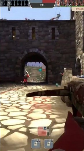 Guy playing "get behind me doctor" on a round of DeGroot Keep in TF2