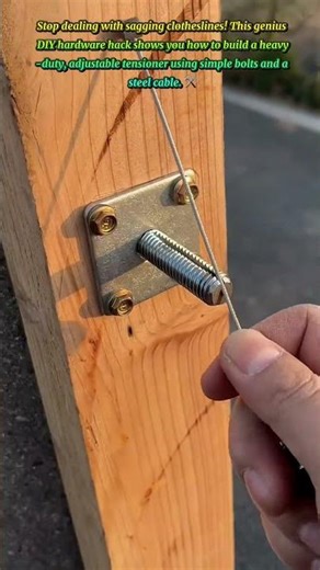 The Genius Way to Tension Your Clothesline! 🤯🏗️ #lifehacks #shorts #shortsfeed