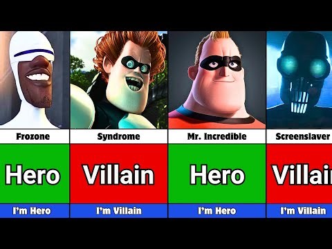 The Incredibles Characters: Heroes vs Villains