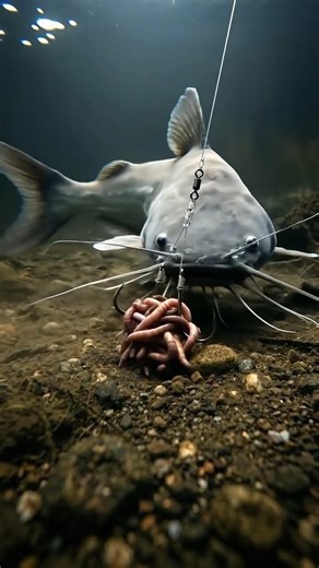 Monster Catfish ATTACK Caught Underwater! 😱🎣 (Real Footage) #fishing #shorts