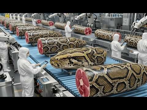 Python Snake Farming for Meat & Leather products | Full Process #SnakeMeat #InsideFabrix